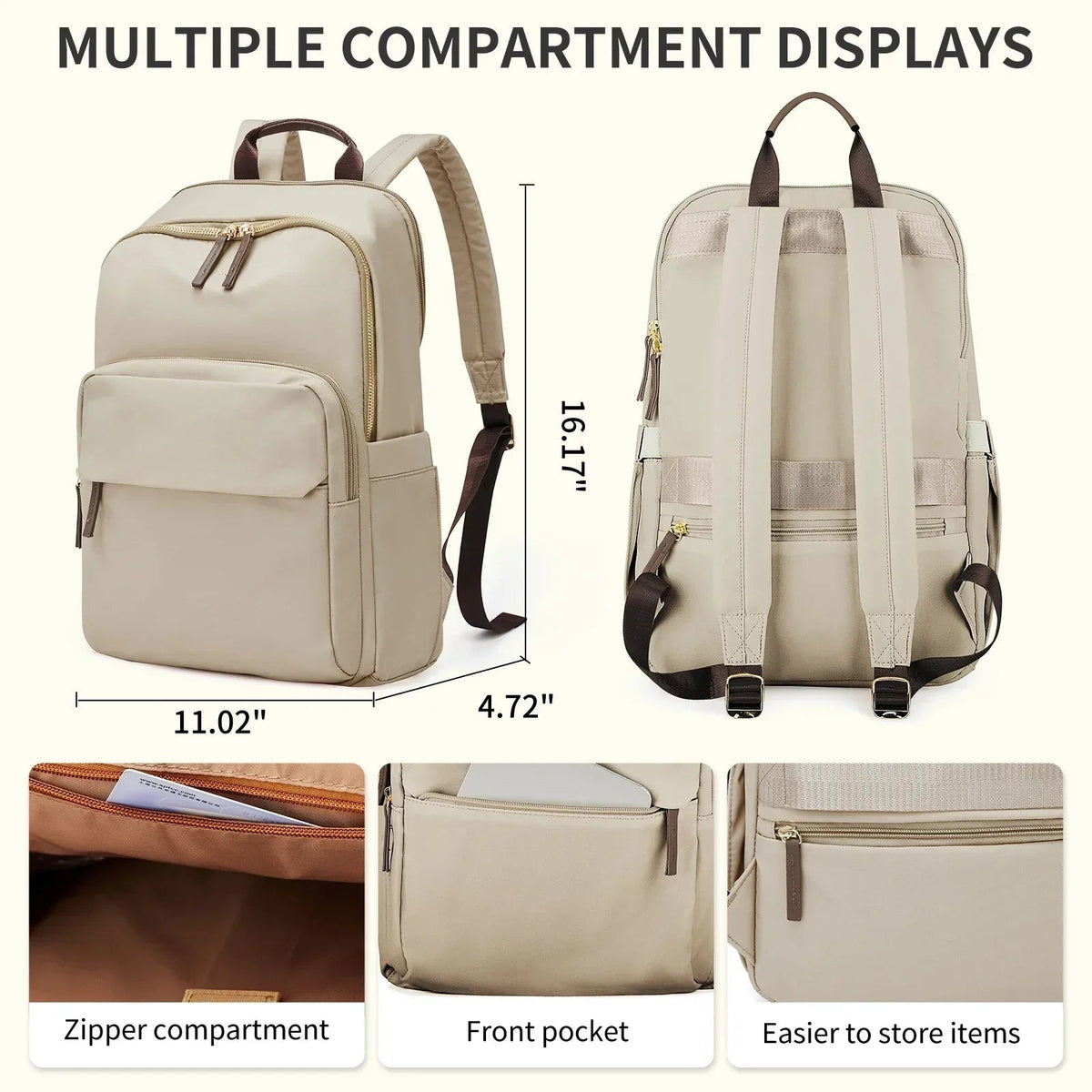 Travel Backpack 20-35L Water-Resistant Multi-Pocket