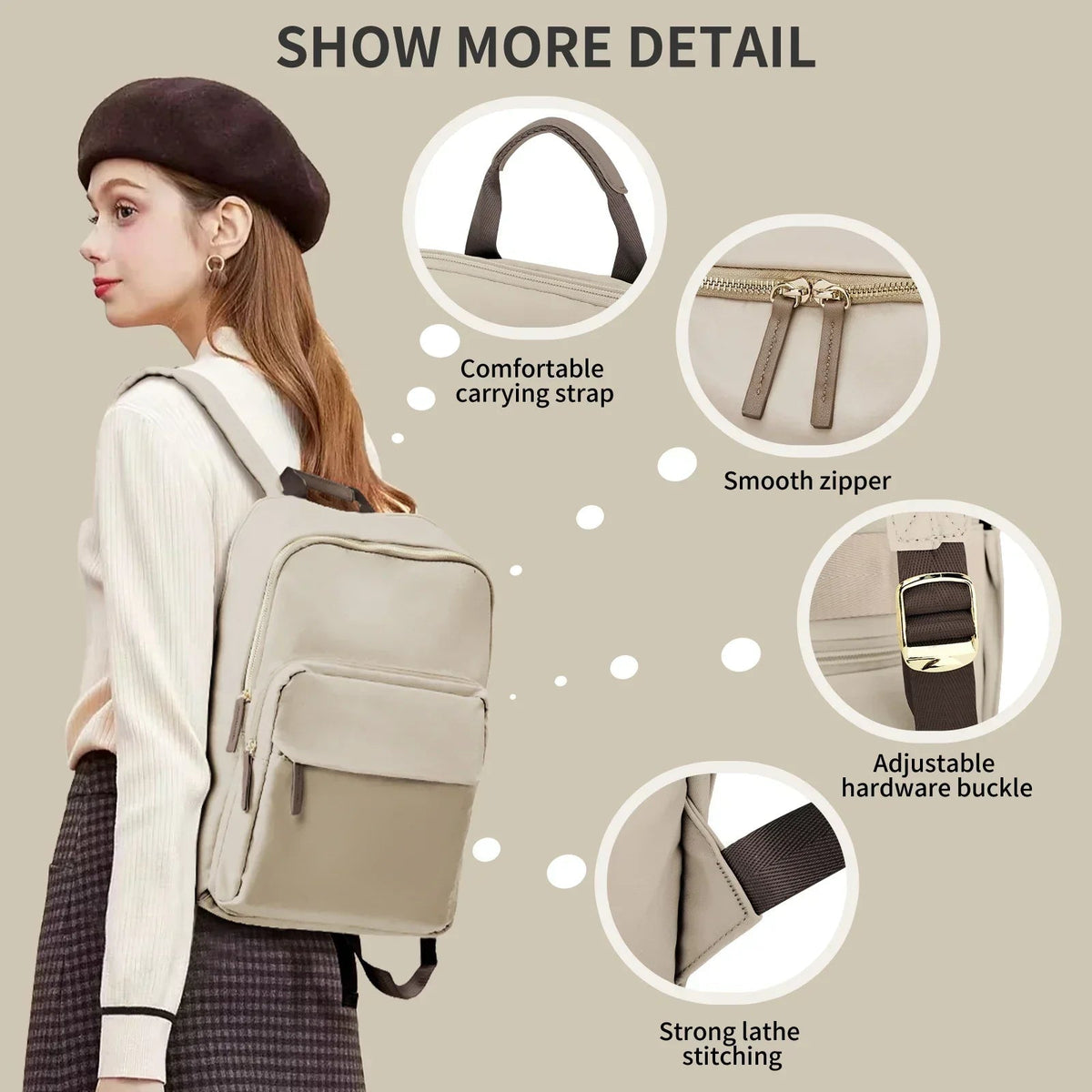 Travel Backpack 20-35L Water-Resistant Multi-Pocket