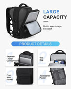 Travel Backpack 40L Water-Resistant Shoe Compartment