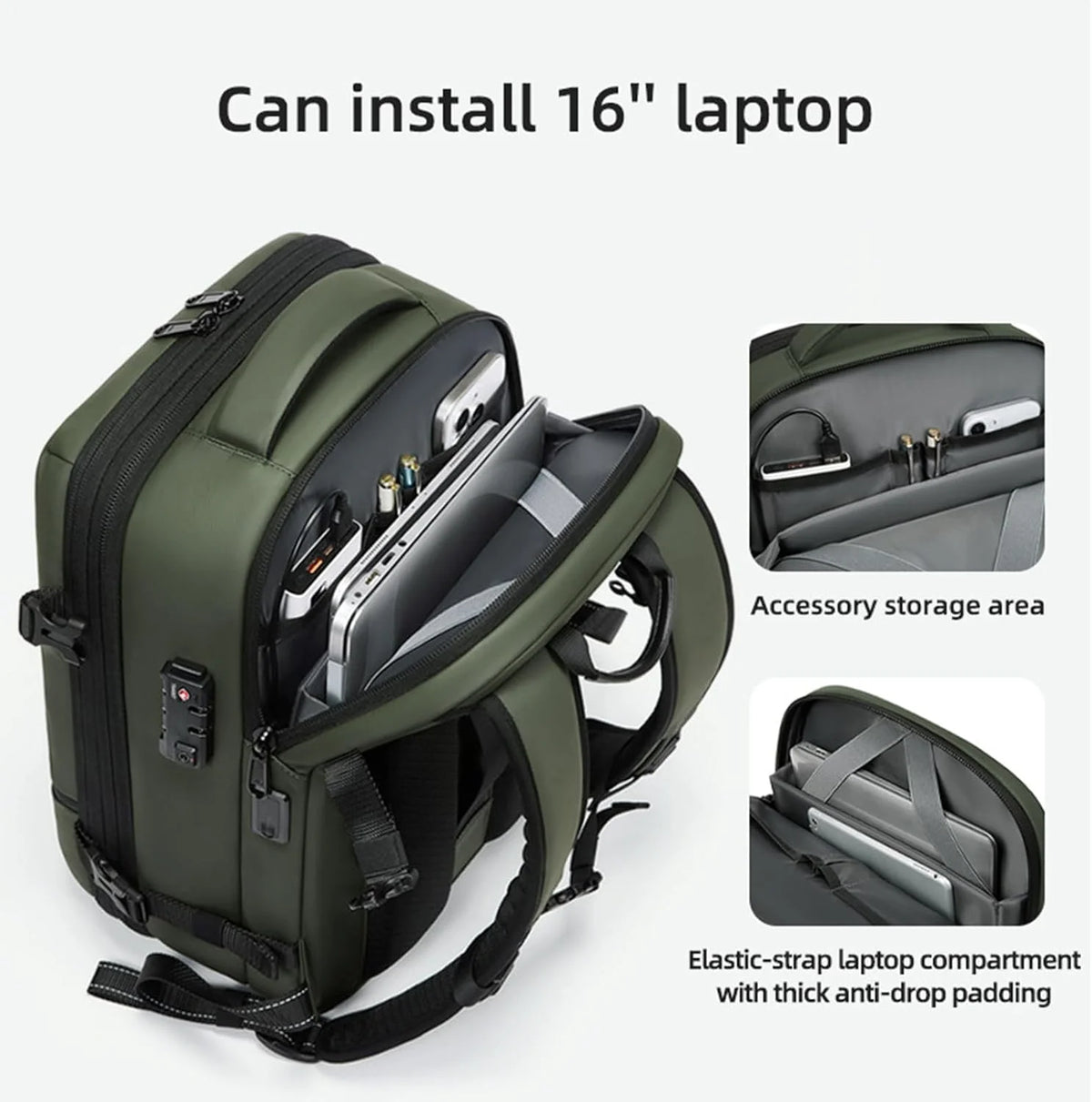 Travel Backpack 48L Expandable Vacuum Compression Waterproof