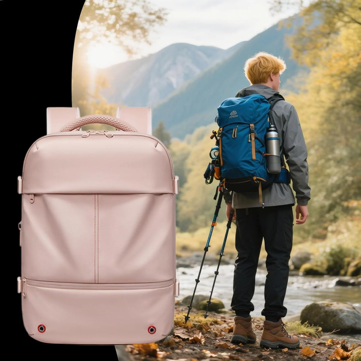 Travel Backpack 48L Expandable Vacuum Compression Waterproof