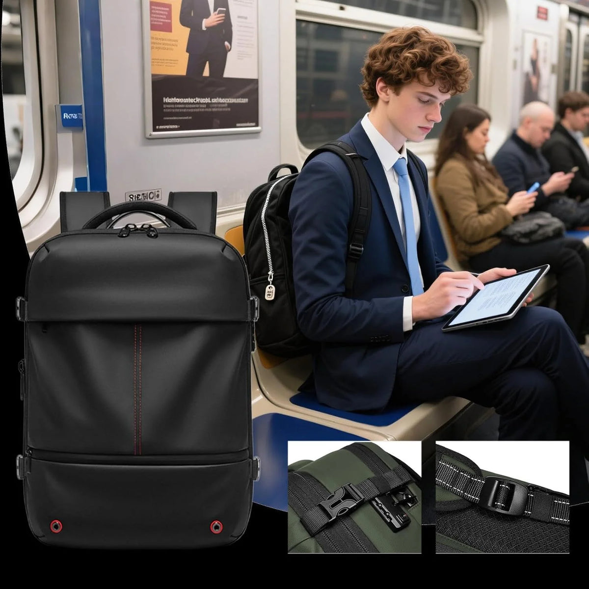 Travel Backpack 48L Expandable Vacuum Compression Waterproof