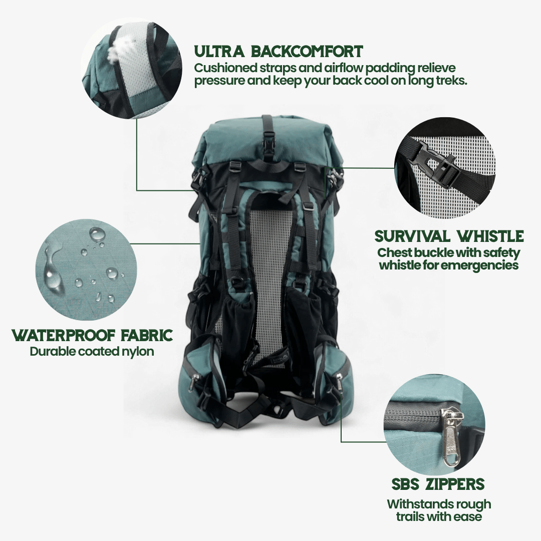Travel Backpack 50L Ultralight Water-Resistant