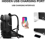 Travel Backpack 50L Waterproof USB Charging Port