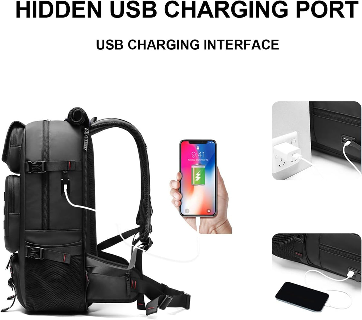 Travel Backpack 50L Waterproof USB Charging Port