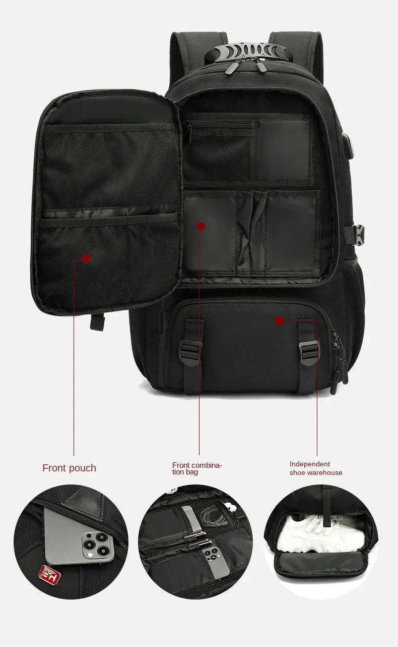 Travel Backpack 60 L Expandable Water-Repellent Oxford Fabric