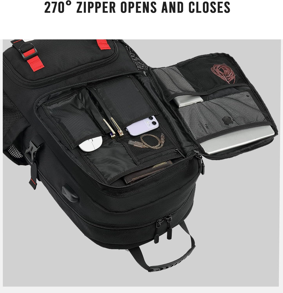 Travel Backpack 60L Expandable Waterproof Laptop & Shoe Compartment