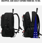 Travel Backpack 60L Expandable Waterproof Laptop & Shoe Compartment