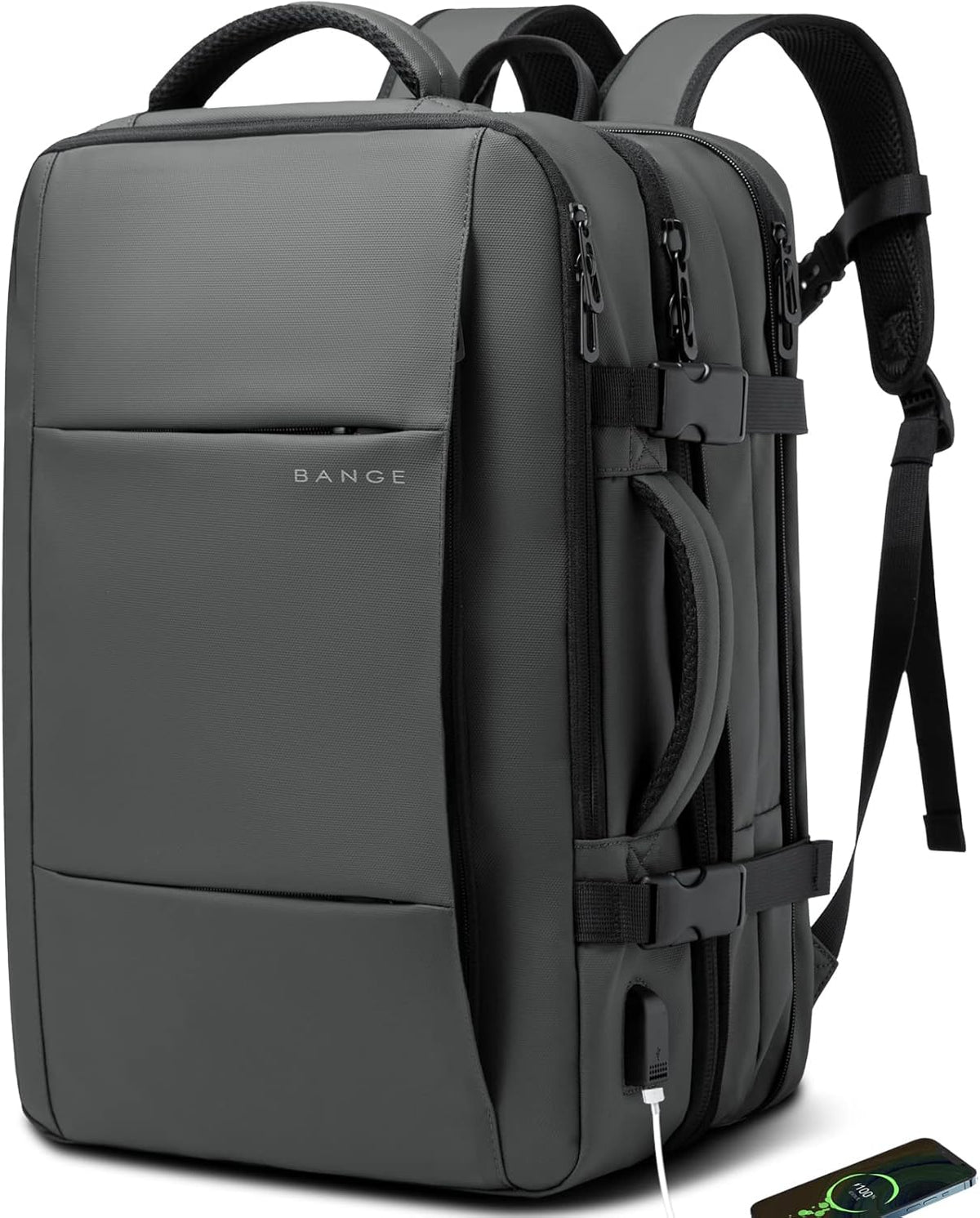 Travel Backpack Expandable 26–45L Laptop Sleeve & Anti-Theft Pocket