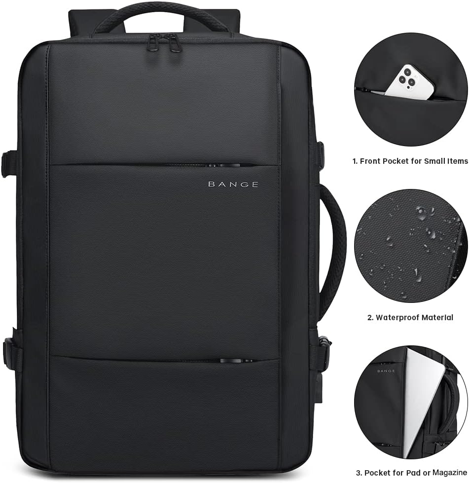 Travel Backpack Expandable 26–45L Laptop Sleeve & Anti-Theft Pocket