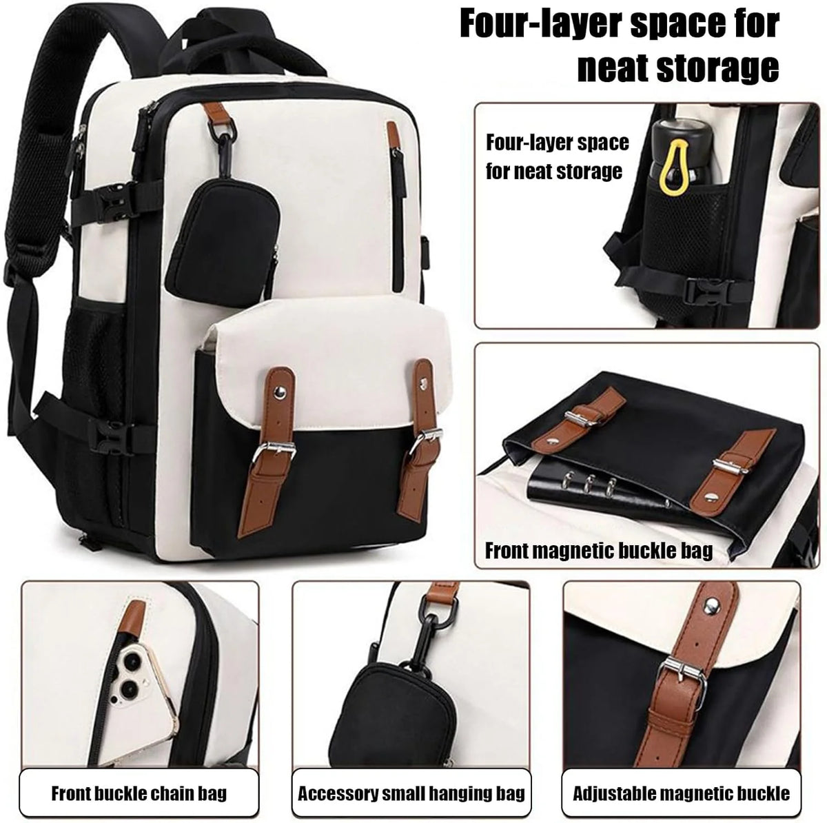 Travel Backpack Expandable Waterproof Padded Straps