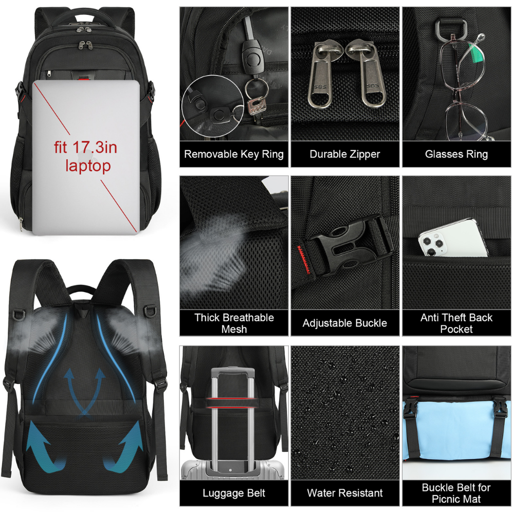 Travel Backpack Insulated Compartment & 17.3 Inch Laptop Sleeve