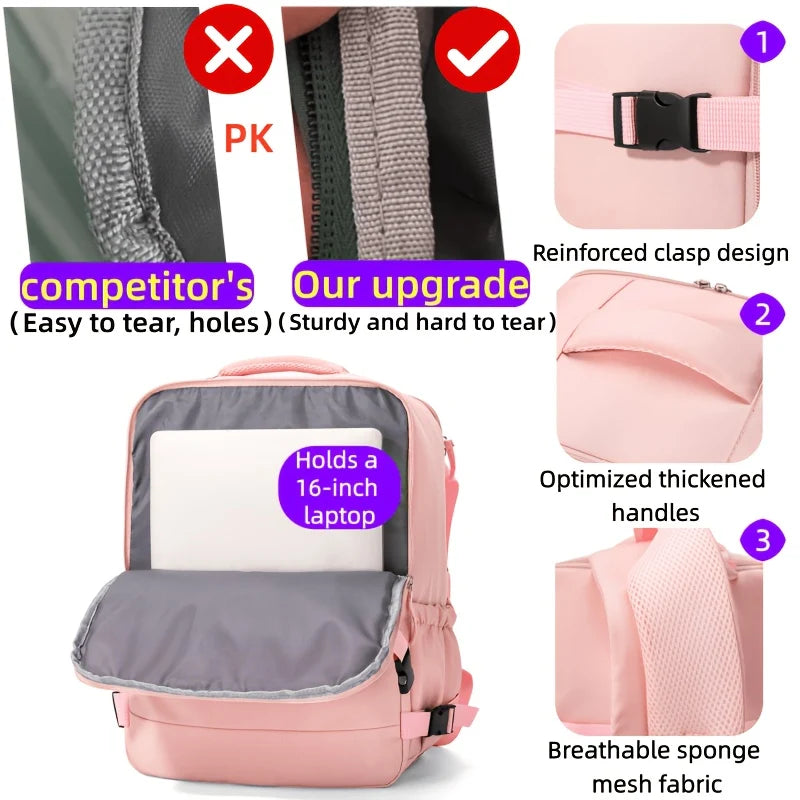 Travel Backpack Large Capacity Separate Shoe Compartment