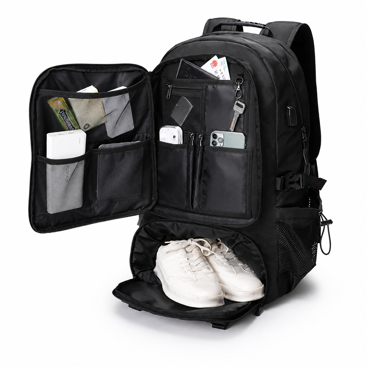 Travel Backpack Large Capacity Water-Resistant Polyester