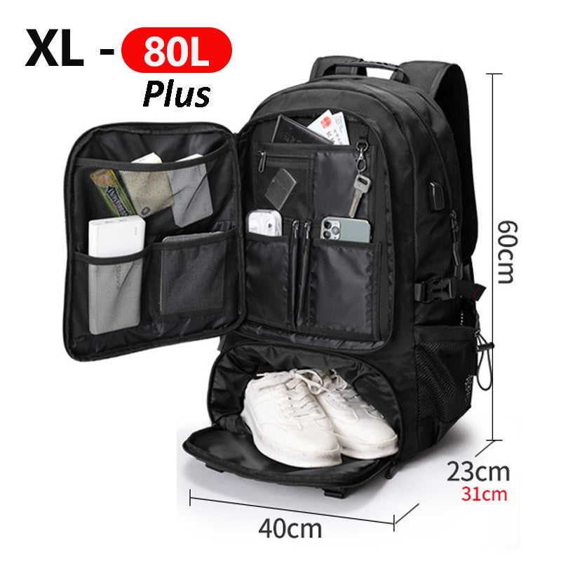 Travel Backpack Large Capacity Water-Resistant Polyester