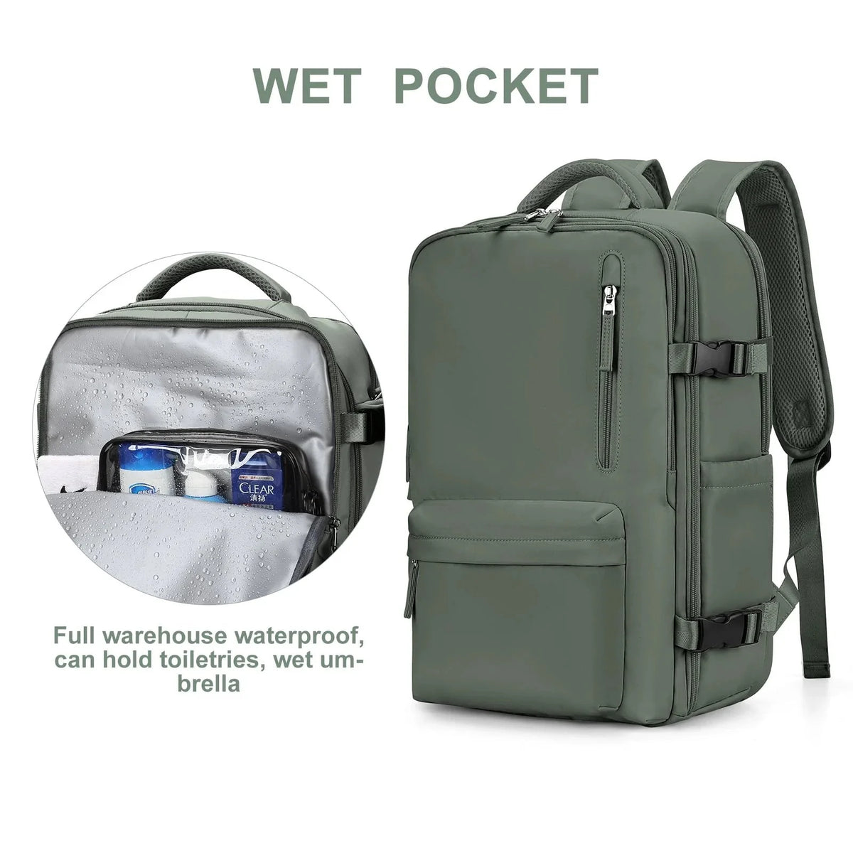 Travel Backpack Water-Repellent 35L USB Charging Port
