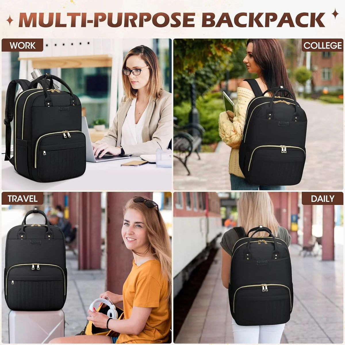 Travel Backpack Water-Resistant TSA-Friendly Lay-Flat Fits 15.6 Inch Laptop