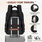 Travel Backpack Water-Resistant TSA-Friendly Lay-Flat Fits 15.6 Inch Laptop