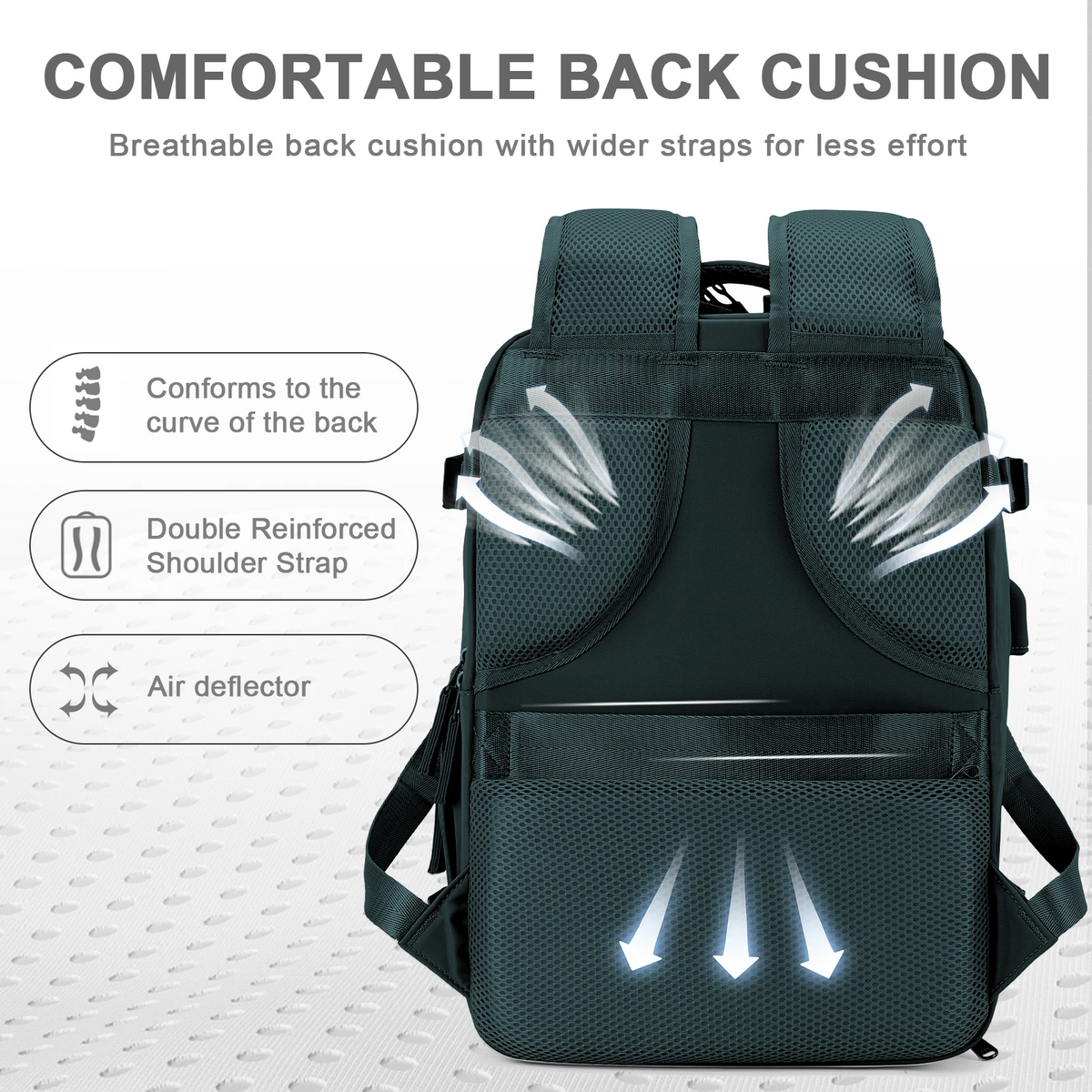 Travel Backpack Water-Resistant USB Charging Laptop Compartment