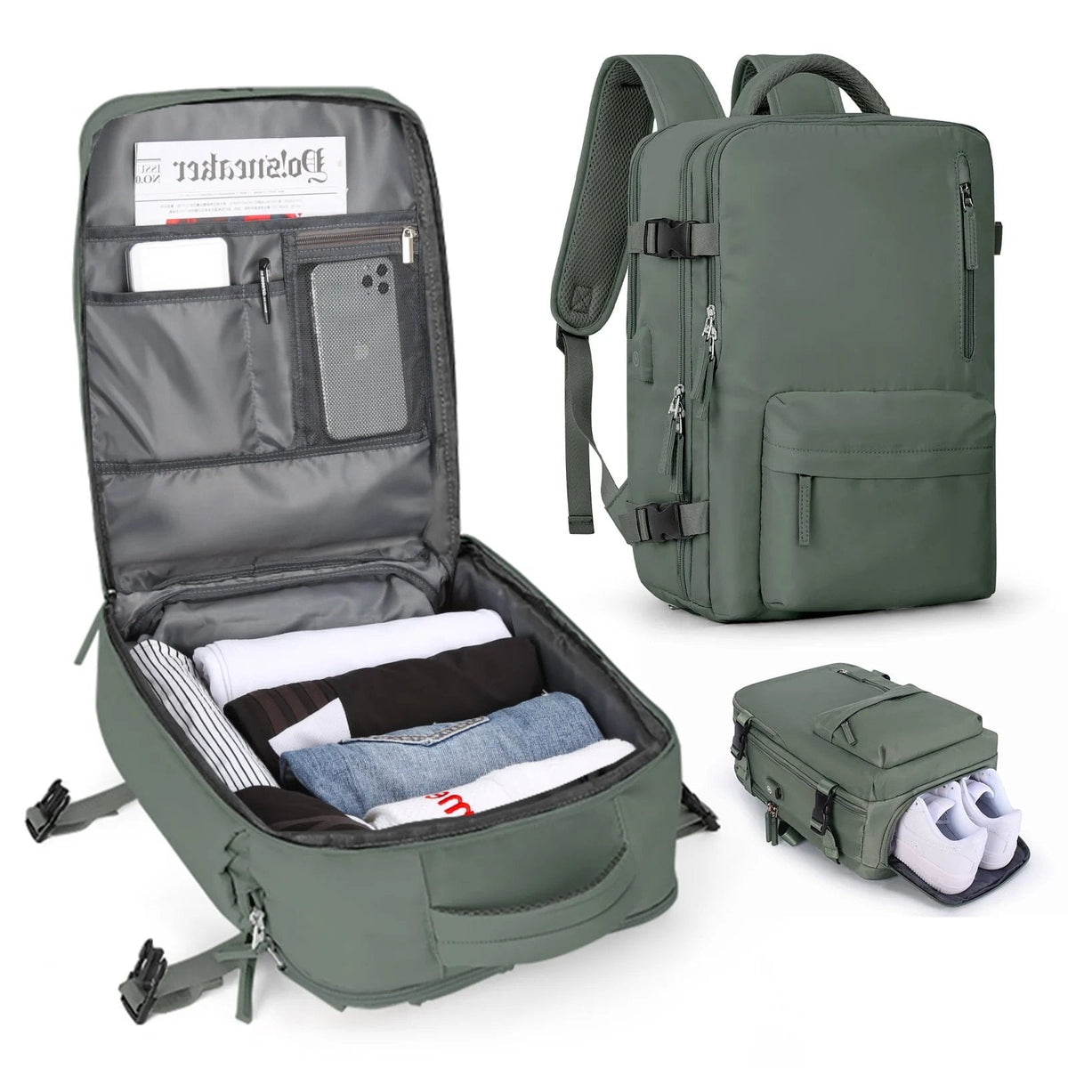 Travel Backpack Waterproof Anti-Theft USB 35L