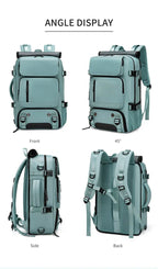 Travel Backpack Waterproof Integrated USB Port & Shoe Compartment