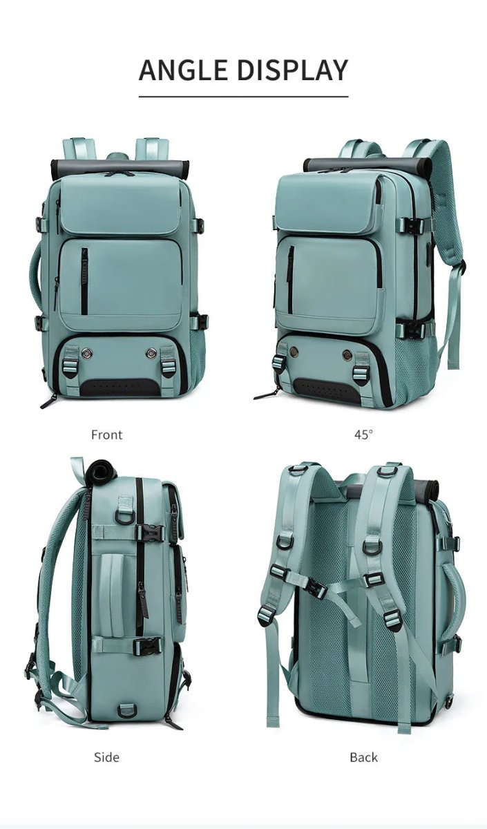 Travel Backpack Waterproof Integrated USB Port & Shoe Compartment