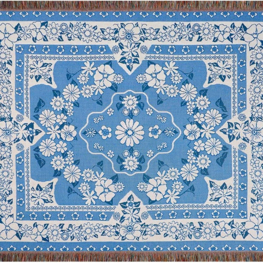 Travel Blanket Boho Floral Microfiber Lightweight