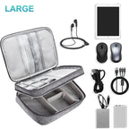 Travel Cable Organizer Double-Layer Waterproof & Padded Dividers