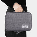 Travel Cable Organizer Double-Layer Waterproof & Padded Dividers