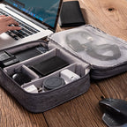 Travel Cable Organizer Double-Layer Waterproof & Padded Dividers