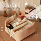 Travel Cosmetic Bag Large Capacity Water-Resistant PU Leather