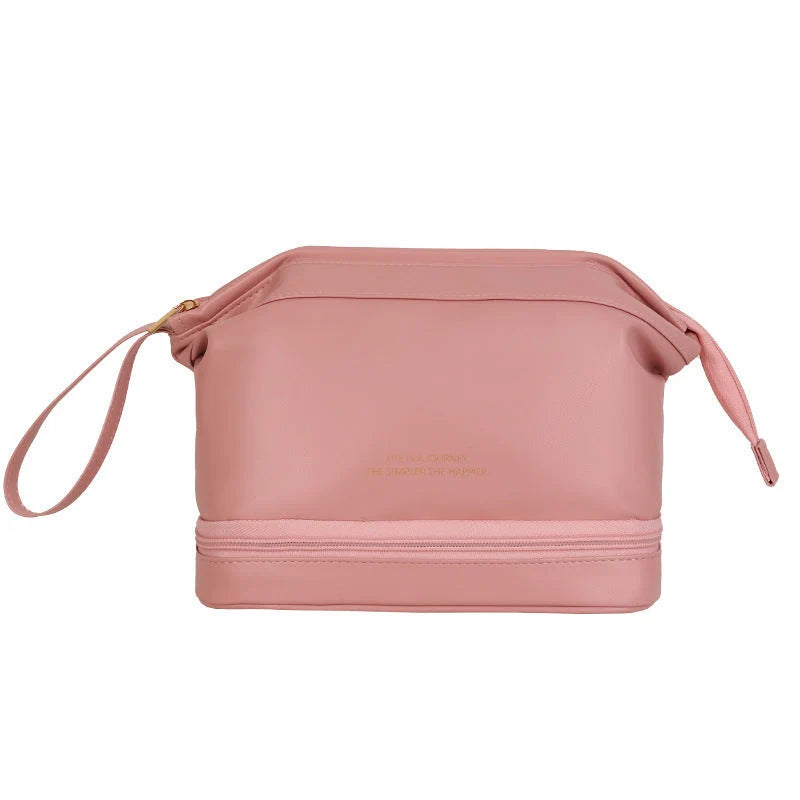 Travel Cosmetic Bag Large Capacity Water-Resistant PU Leather