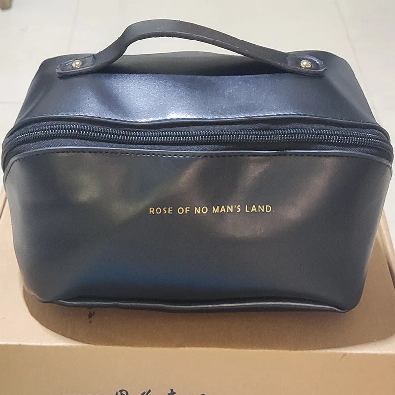 Travel Cosmetic Bag Large Capacity Water-Resistant PU Leather