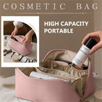 Travel Cosmetic Bag Large Capacity Water-Resistant PU Leather