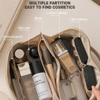 Travel Cosmetic Bag Large Capacity Water-Resistant PU Leather