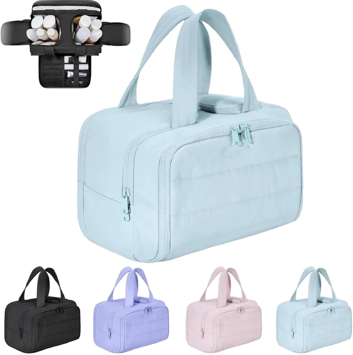 Travel Cosmetic Bag Large Waterproof Pocket 4 Compartments