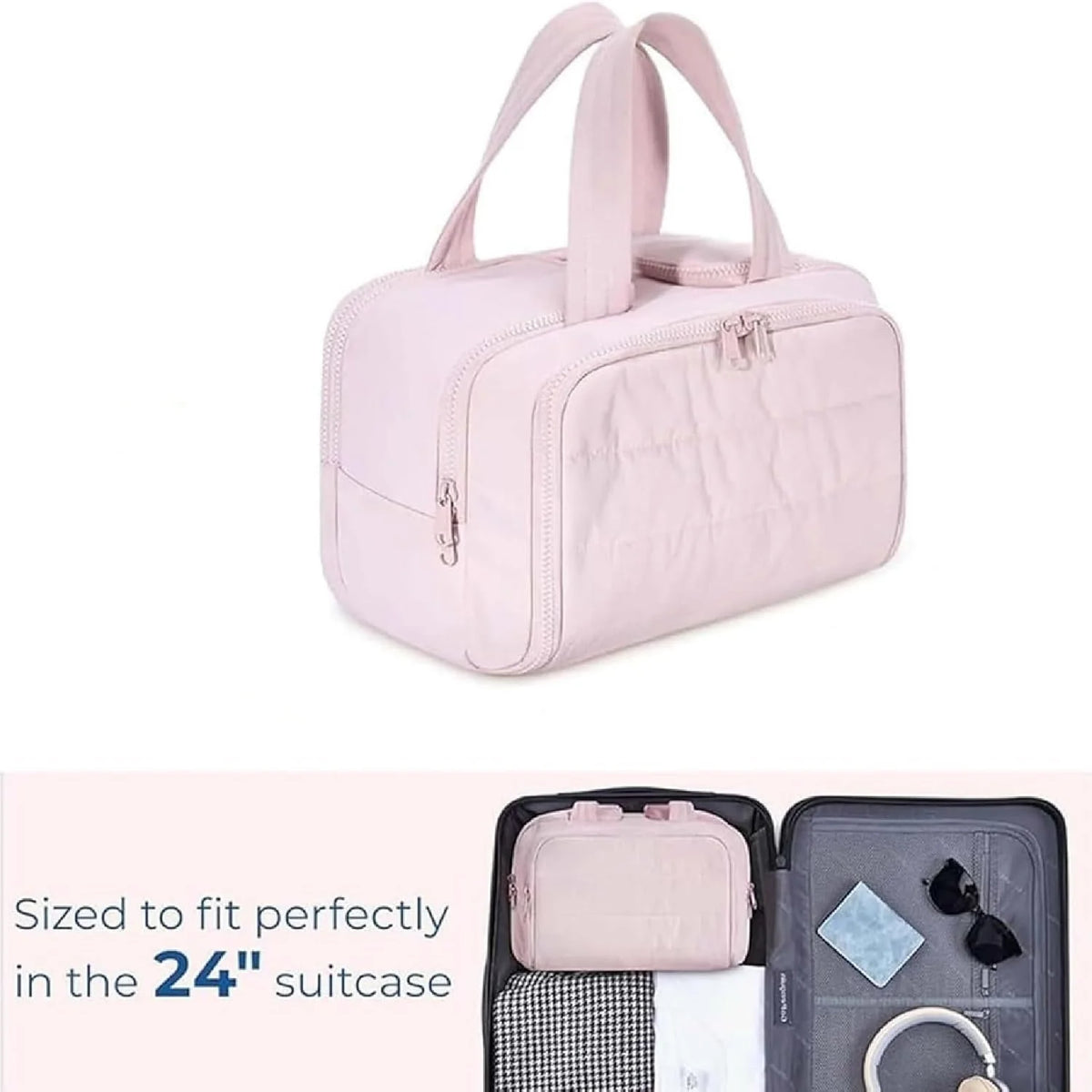 Travel Cosmetic Bag Large Waterproof Pocket 4 Compartments