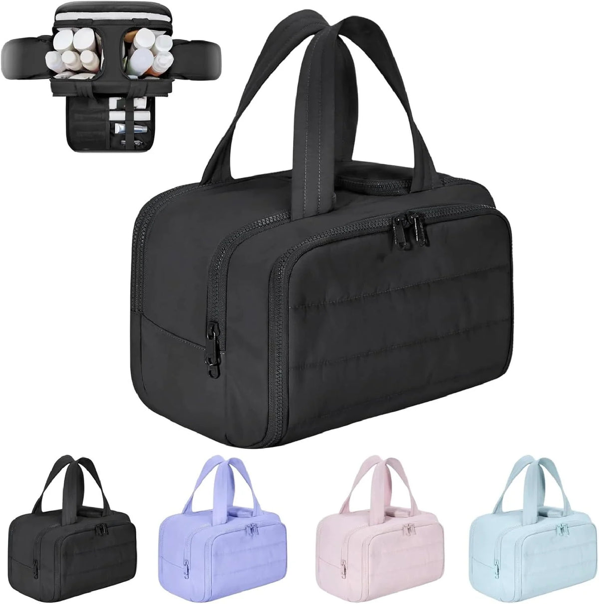 Travel Cosmetic Bag Large Waterproof Pocket 4 Compartments