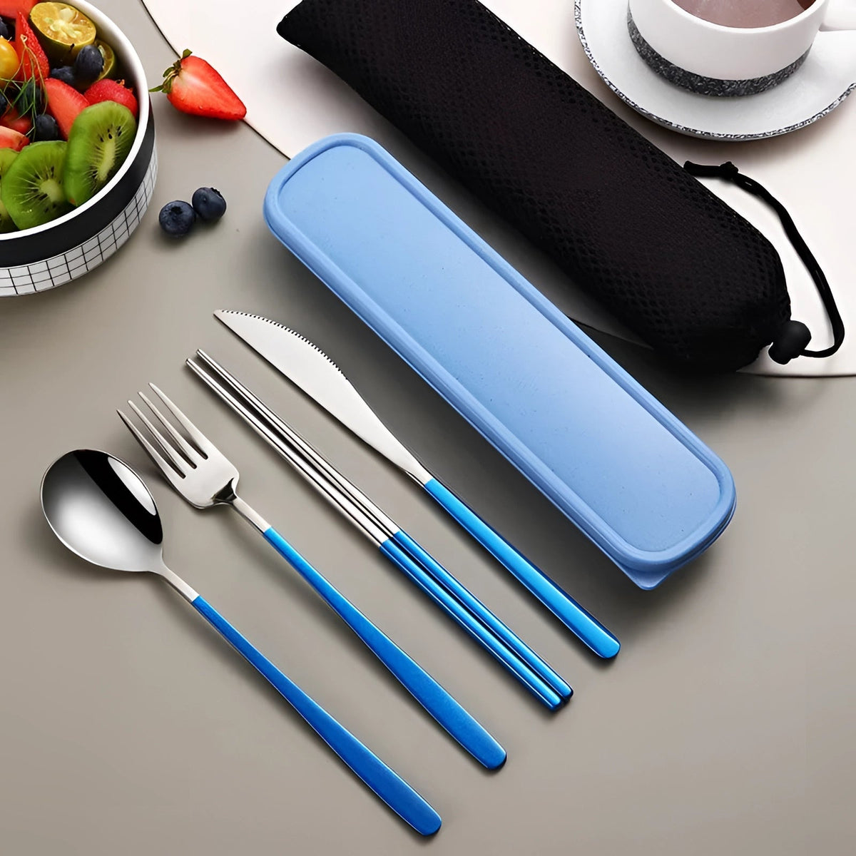 Travel Cutlery Set Stainless Steel Protective Case