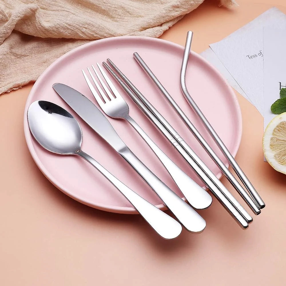 Travel Cutlery Set Stainless Steel Waterproof Case