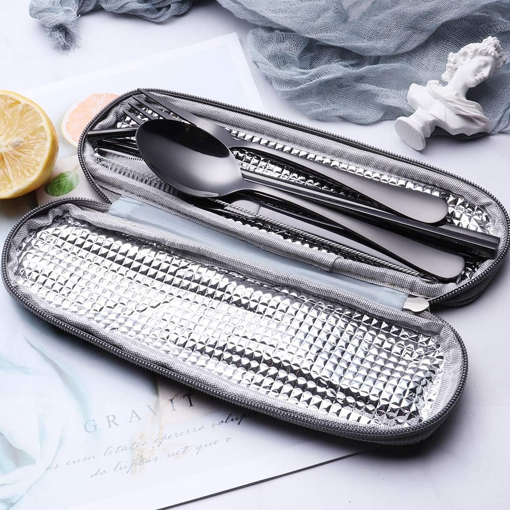 Travel Cutlery Set Stainless Steel Waterproof Case