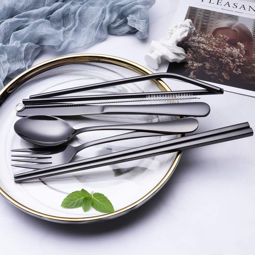 Travel Cutlery Set Stainless Steel Waterproof Case