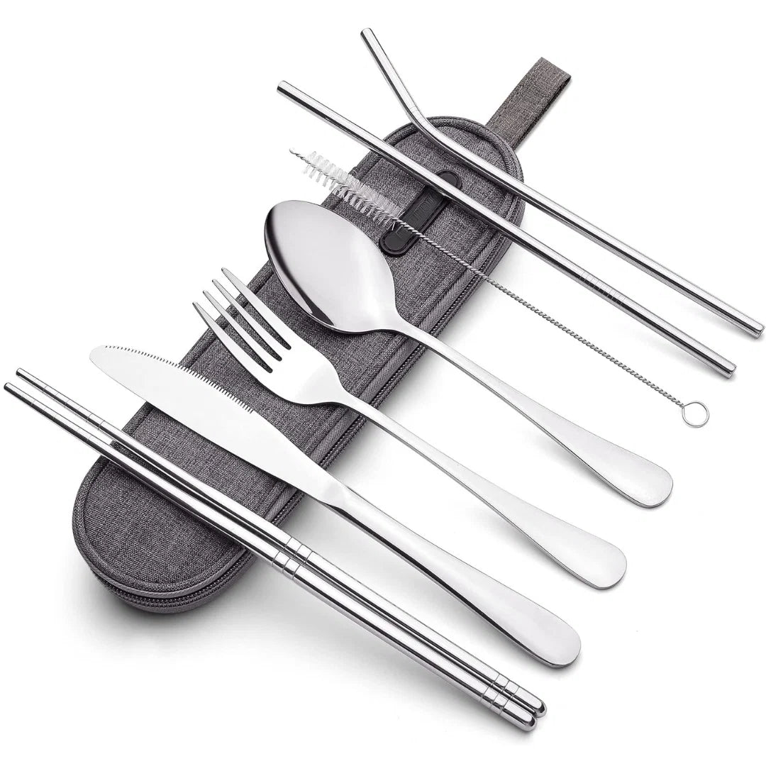 Travel Cutlery Set Stainless Steel Waterproof Case