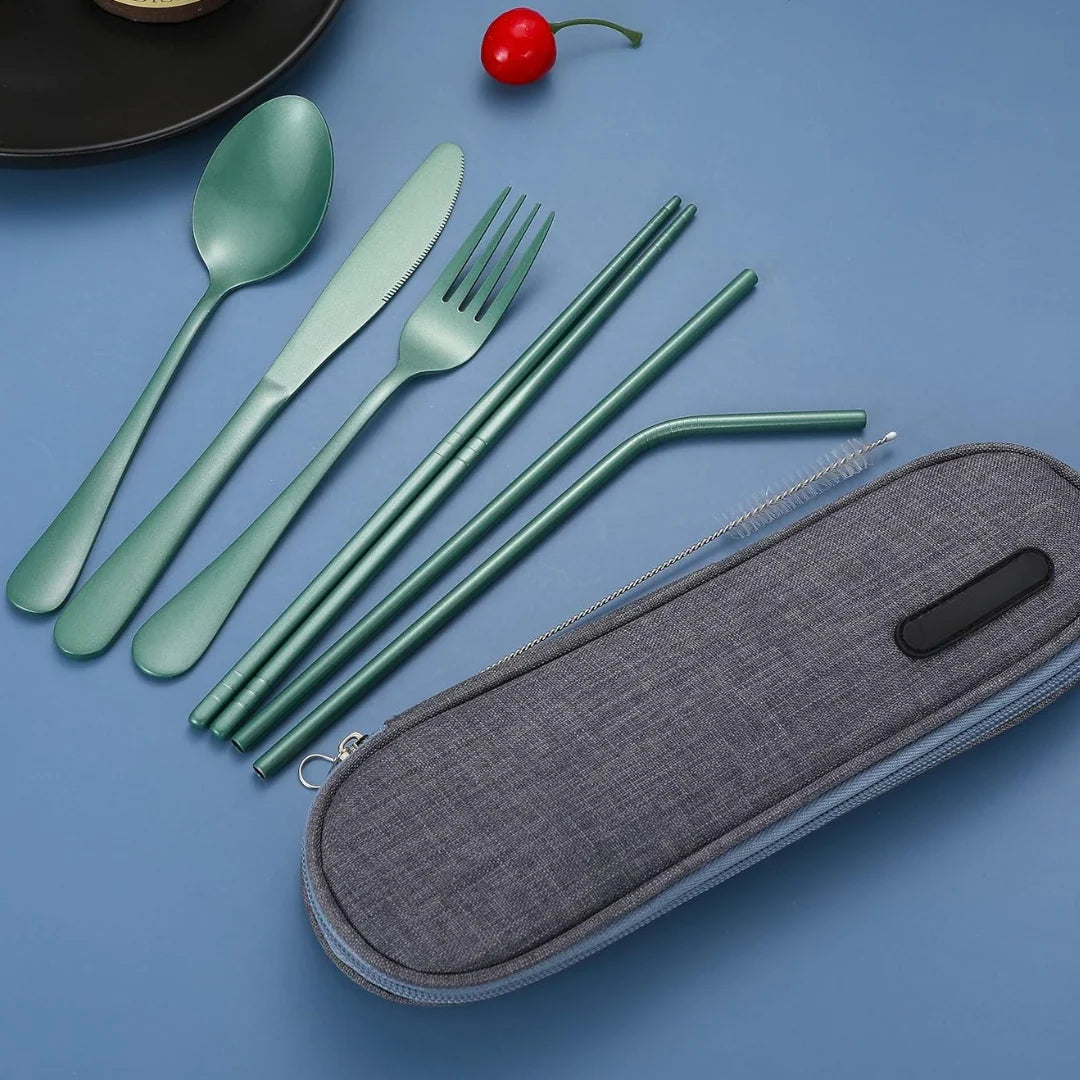 Travel Cutlery Set Stainless Steel Waterproof Case