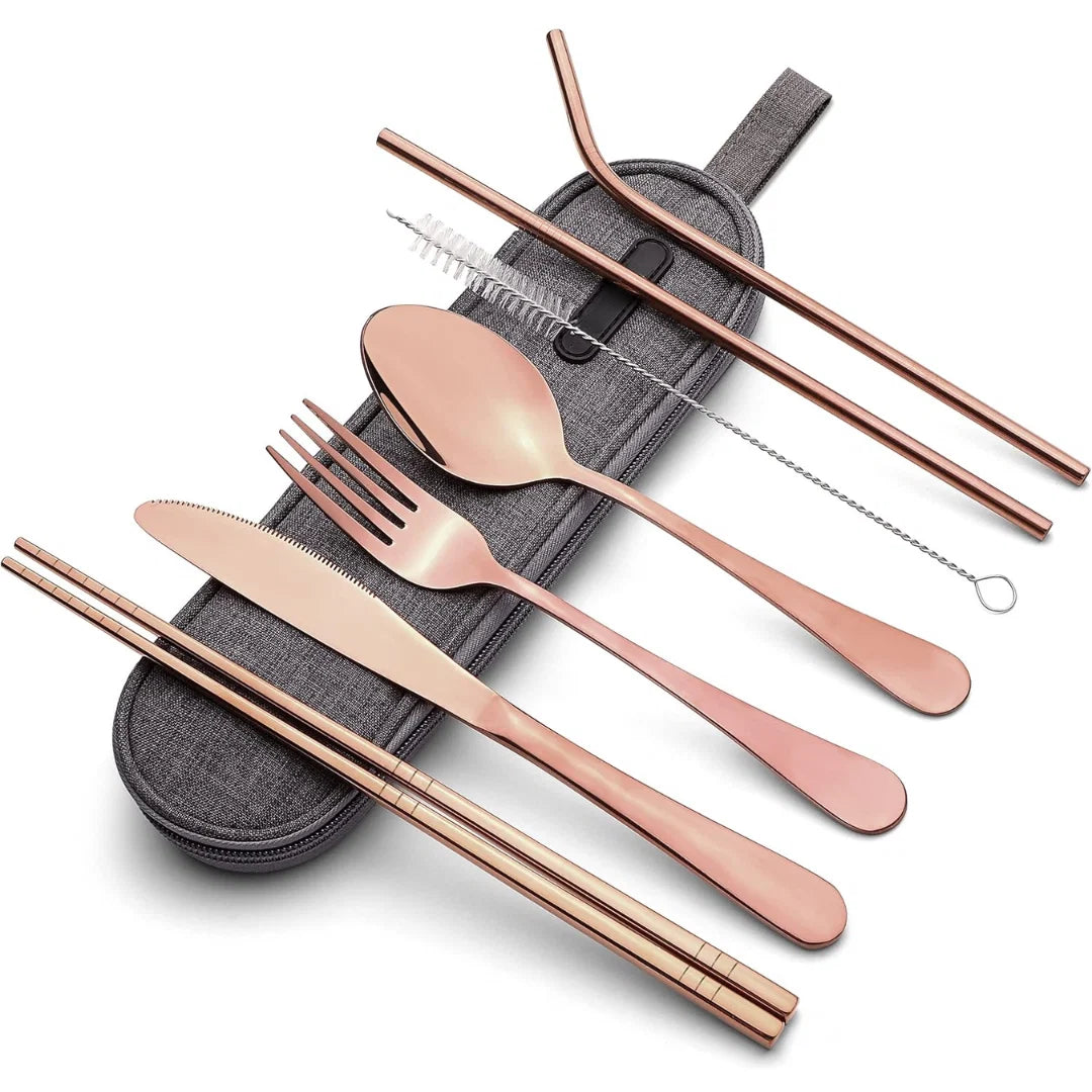 Travel Cutlery Set Stainless Steel Waterproof Case