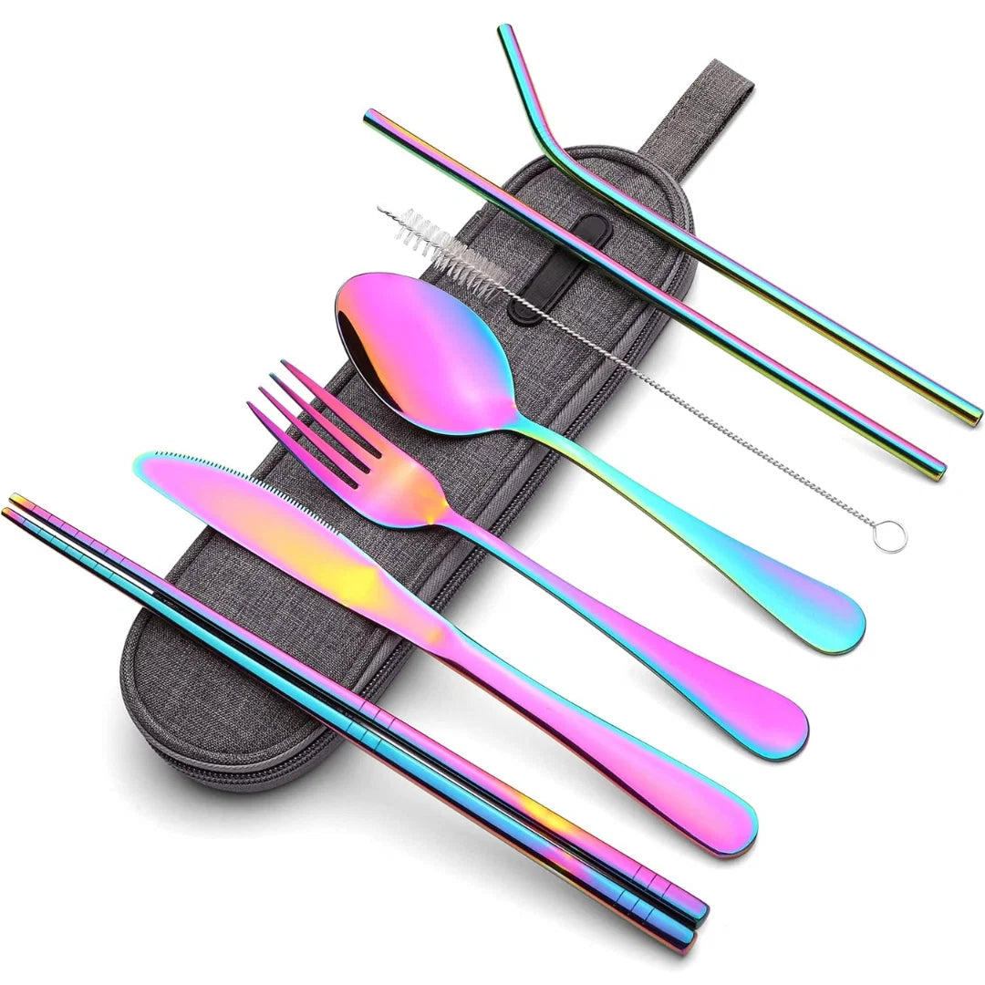 Travel Cutlery Set Stainless Steel Waterproof Case