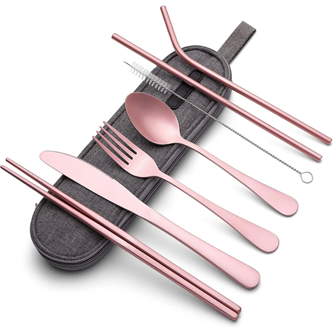 Travel Cutlery Set Stainless Steel Waterproof Case