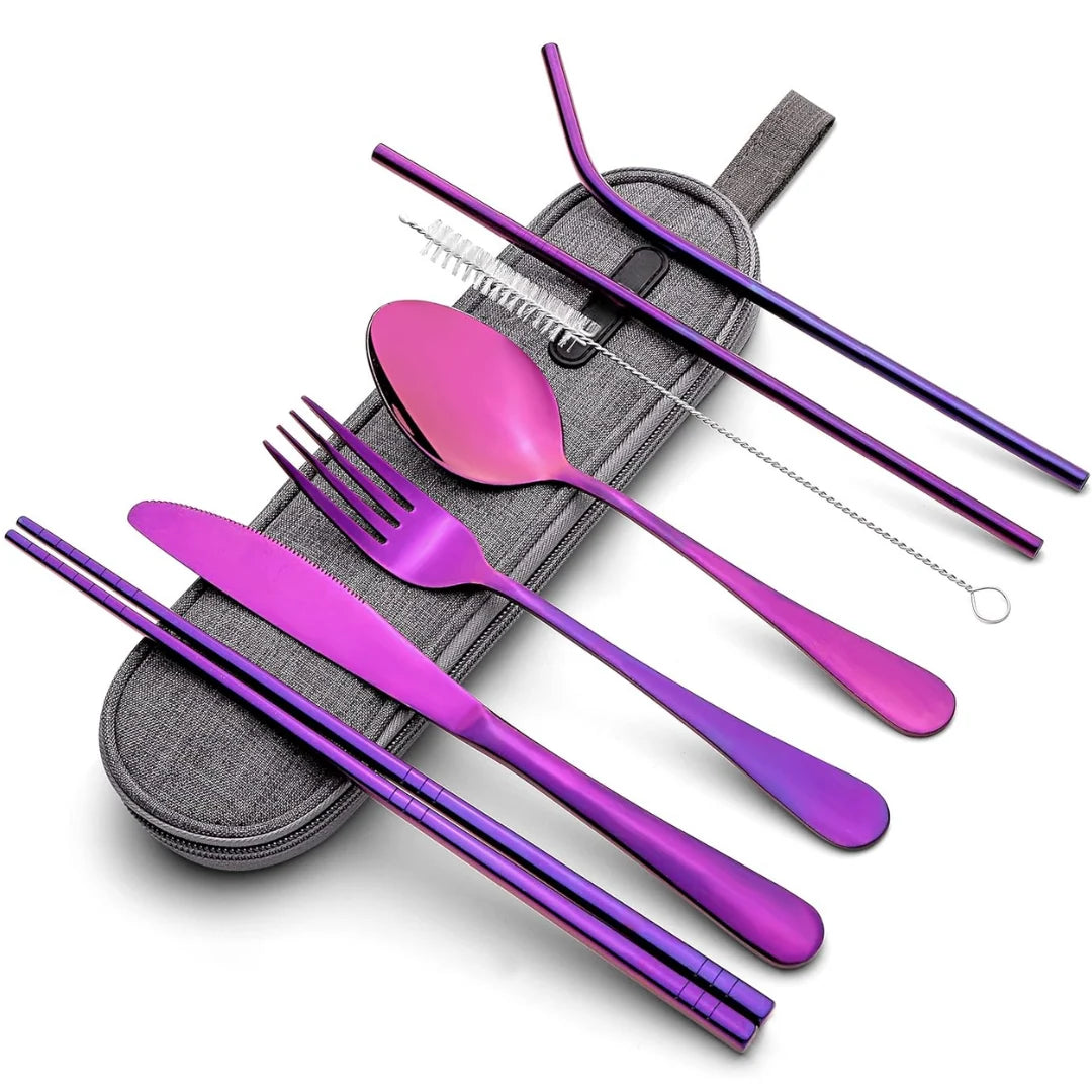 Travel Cutlery Set Stainless Steel Waterproof Case