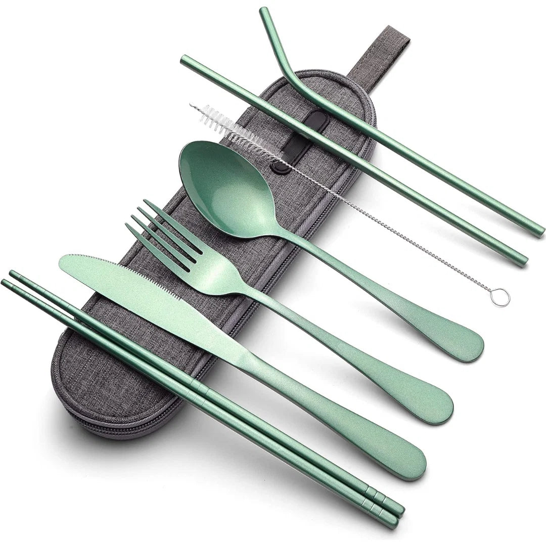 Travel Cutlery Set Stainless Steel Waterproof Case