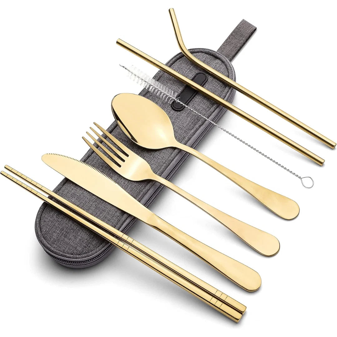 Travel Cutlery Set Stainless Steel Waterproof Case
